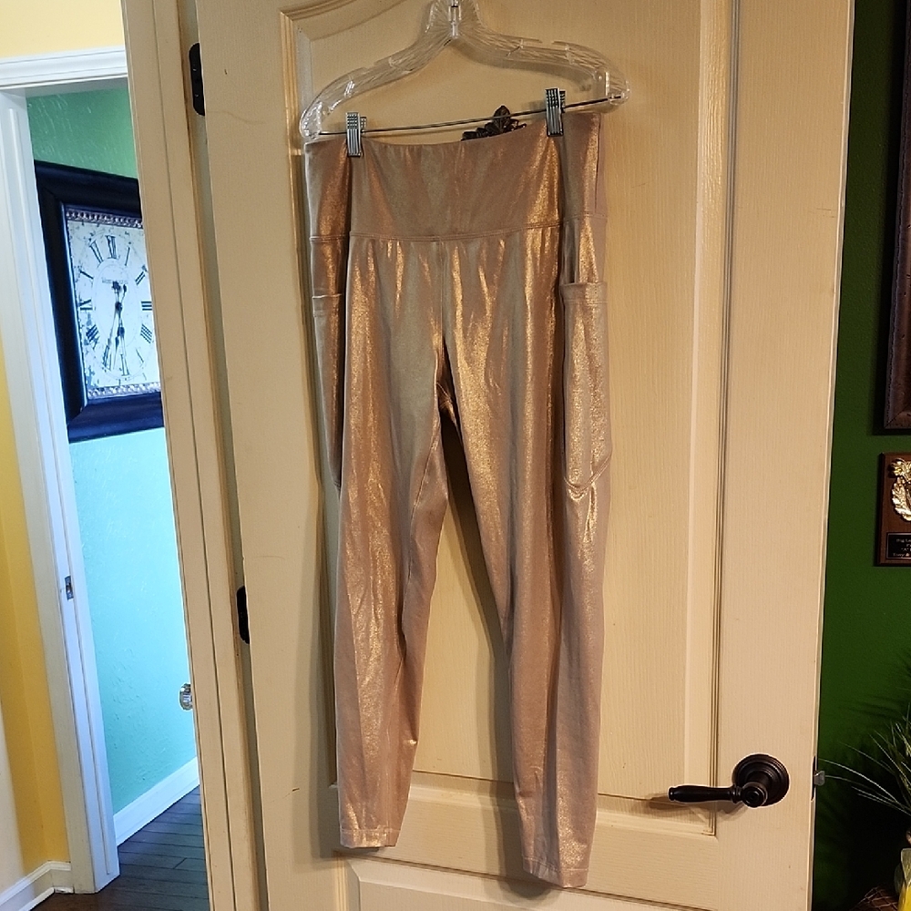Gold Metallic Leggings